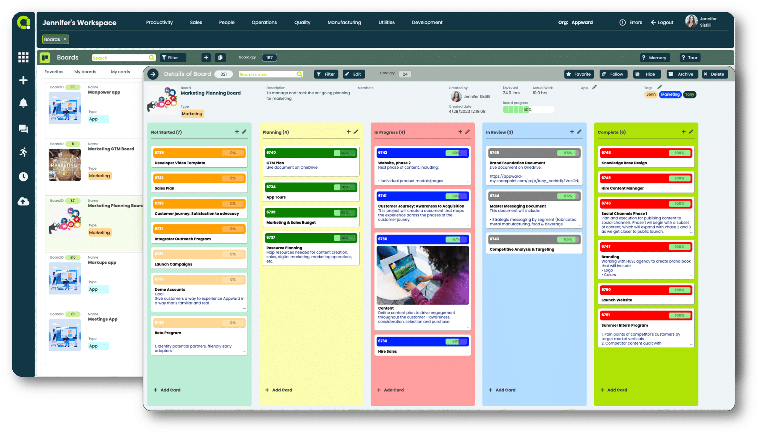 Appward Project Management Software Tools Boards Kanban-style Task Management